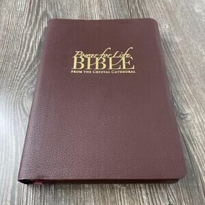 Power For Life Study Bible TNIV Genuine Burgundy Leather Crystal Cathedral